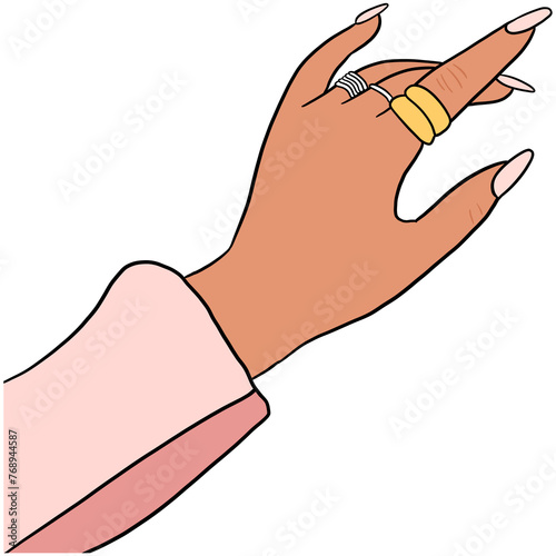 A Woman Hand With Classy Manicure