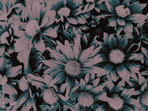 holography background of flowers in dark vintage gradient