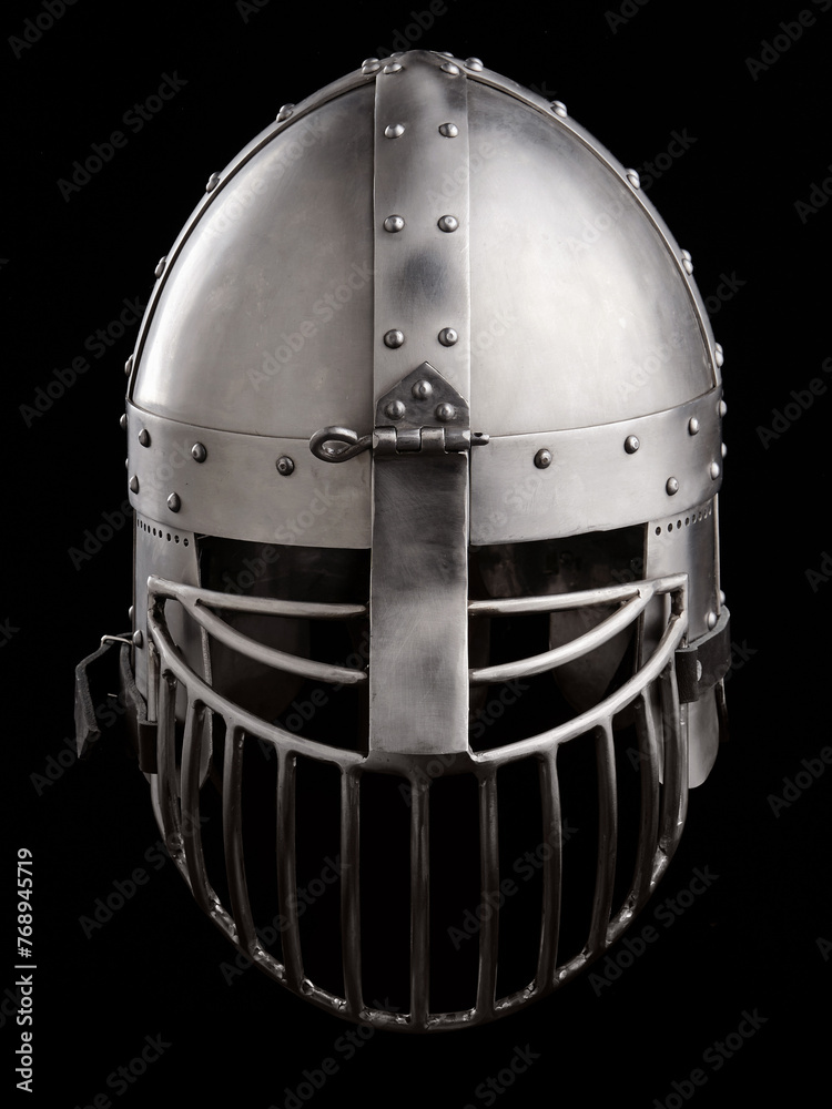 Medieval armor protection. Knight helm. Medieval armor protection. Knight helm.