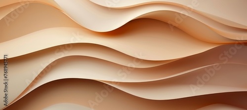 Organic beige brown waving lines texture background illustration for web design banner