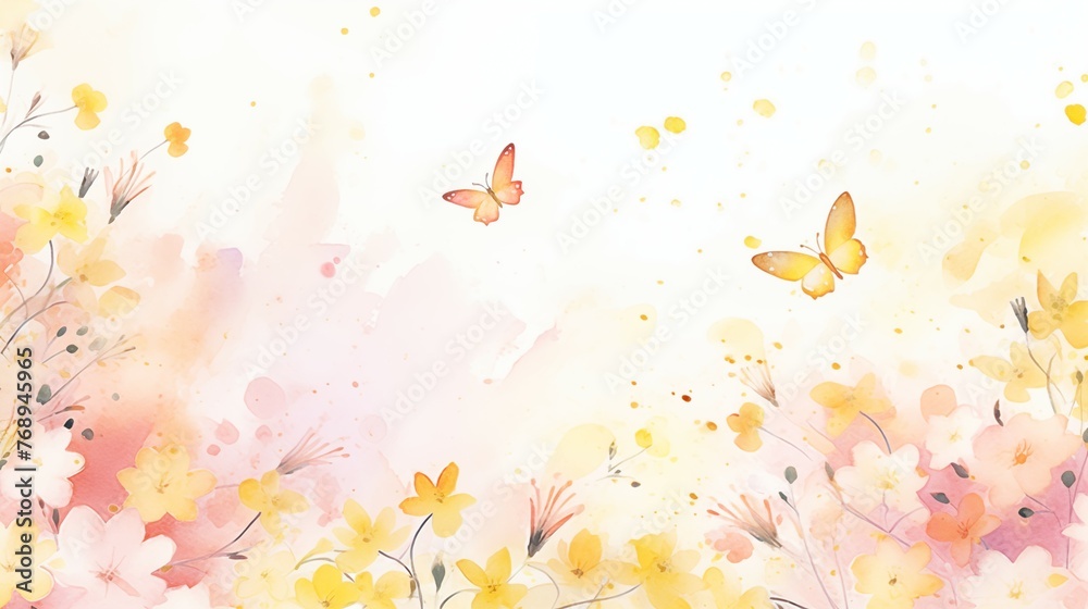 watercolor flower background Created with Generative AI technology. watercolor flower background Created with Generative AI technology.