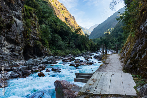 Tamor River on route to Kanchenjunga Base Camp Trek, Nepal photo