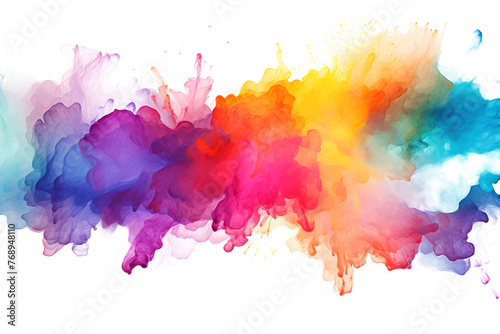 Multicolored rainbow ink stains Splashed with watercolor splashes watercolor vector transparent background