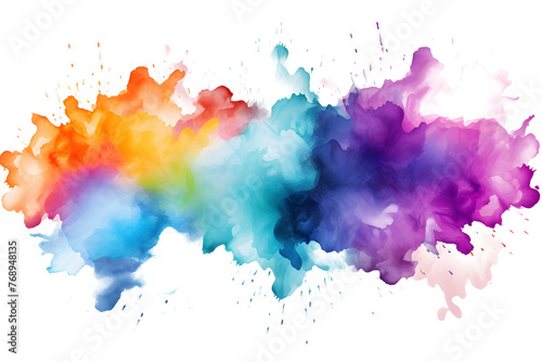 Multicolored rainbow ink stains Splashed with watercolor splashes watercolor vector transparent background