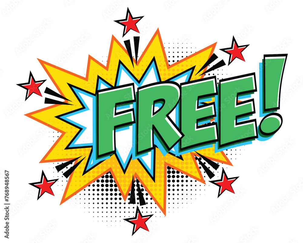 Fototapeta premium Free - Comic book style word in speech bubble with bomb explosive. Vector on transparent background