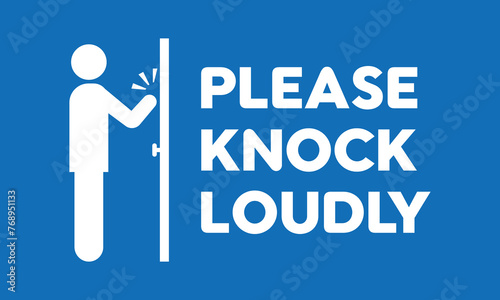 please knock door sign vector