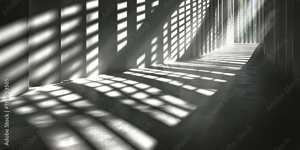 Obraz premium Soft morning light casting geometric shadows in a minimalist space