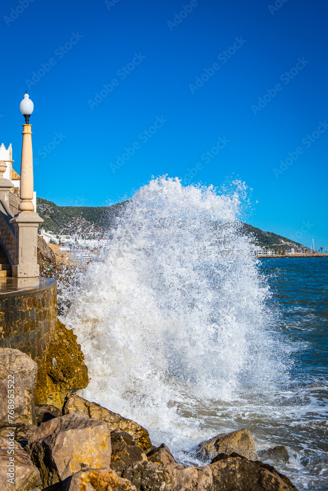 Crashing wave in Sitges