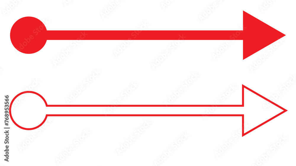 Straight line with point on start and arrow on finish. Symbol of direction, aim, target, path, easy challenge, fast way, ideal plan isolated on white background. Vector graphic illustration Straight line with point on start and arrow on finish. Symbol of direction, aim, target, path, easy challenge, fast way, ideal plan isolated on white background. Vector graphic illustration