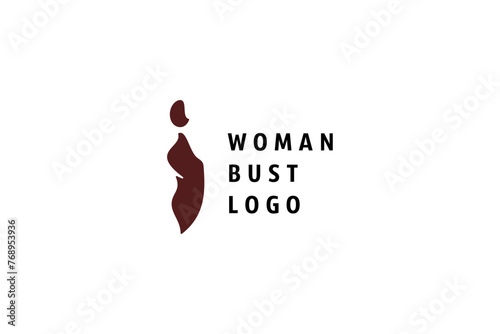 Template logo design solution with woman bust simple image, minimalist, laconic picture