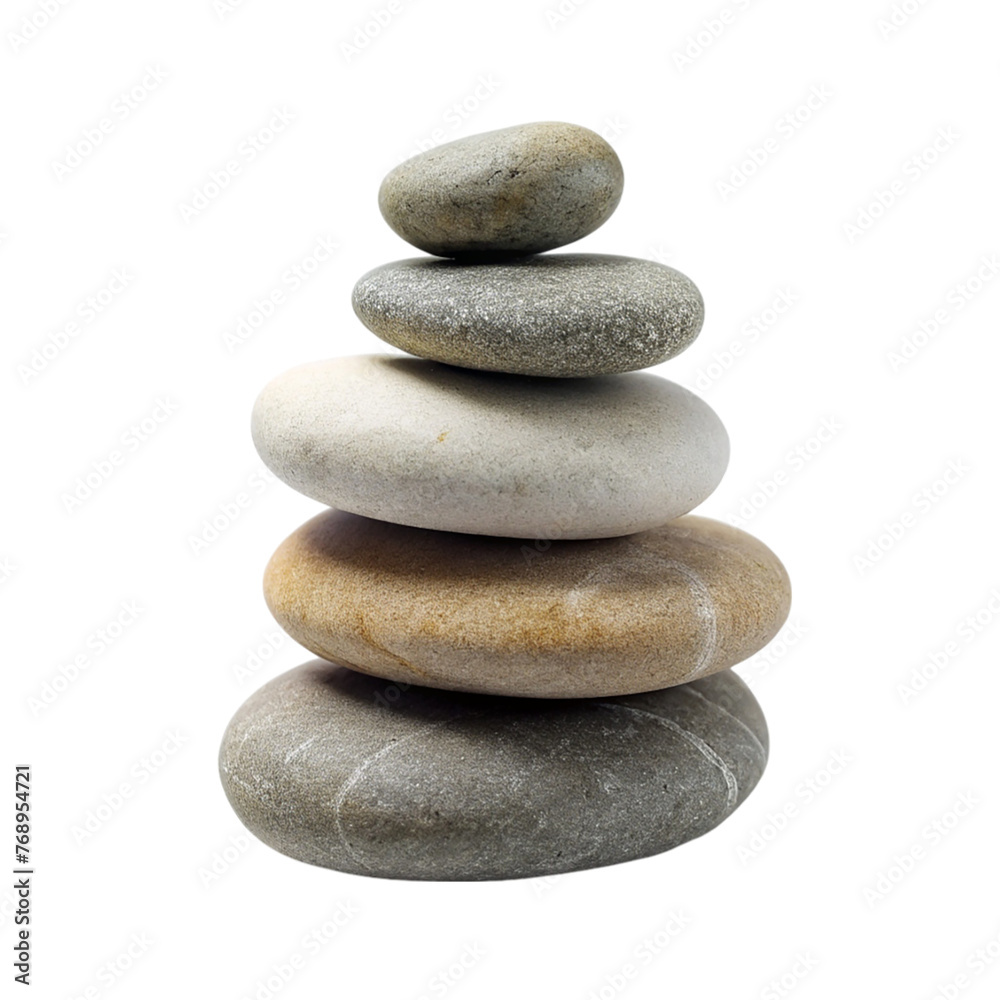 Stack of zen stones isolated on transparent background Stack of zen stones isolated on transparent background