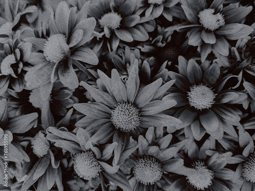 Aesthetic flowers background in note paper theme design. Vintage newspaper style background