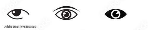 Print Eye icon set. Eye vector icon. Look and Vision icon.
