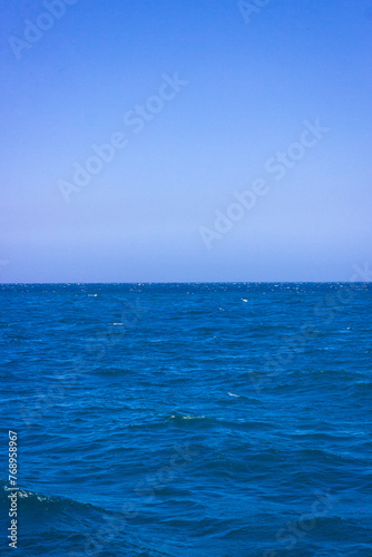 Where the blue sky meets the blue sea  tranquility  sound of calm sea.