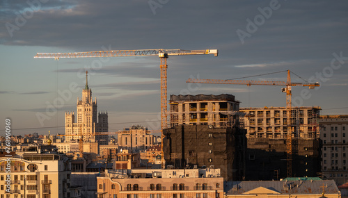 Construction of the Lavrushensky residential complex in the center of the Russian capital. #768960969