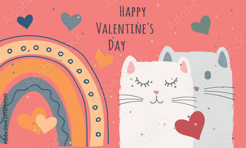 Congratulations card with a rainbow and cats 5
