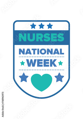 National Nurses Week. Thank you nurses. Medical and health care concept. Fighters against viruses and diseases. In honour of the doctors. Celebrated annual in United States. Vector illustration poster