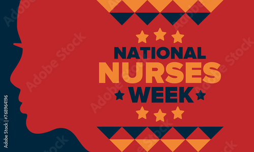 National Nurses Week. Thank you nurses. Medical and health care concept. Fighters against viruses and diseases. In honour of the doctors. Celebrated annual in United States. Vector illustration poster