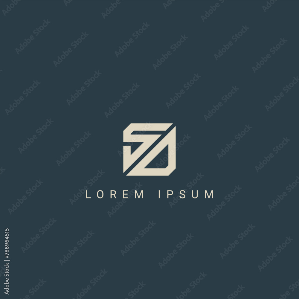 Minimal creative initial based SD logo and DS logo. Letter SD DS creative elegant monogram white color on black background Minimal creative initial based SD logo and DS logo. Letter SD DS creative elegant monogram white color on black background