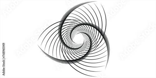 Set of two radial hypnotic spirals, on transparent background. eps10