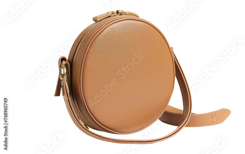 Chic Tan Girls' Circle Bag,PNG Image, isolated on Transparent background.