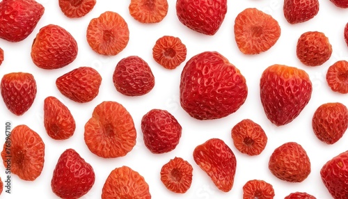 Dried Strawberries isolated on white background photo