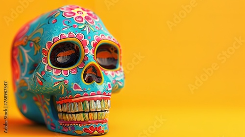 Beautiful Day of the dead with mexican calaca photo