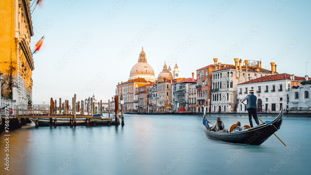 the grand canal of venice during sunset