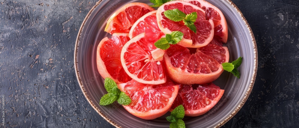 Grapefruits on black table Grapefruits on black table