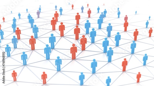 Εκτύπωση καμβά disease spread or social network 3d connections plexus illustration