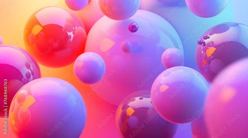 Gradient Sunrise Spheres: A 3D Abstract Symbolizing New Beginnings Gradient Sunrise Spheres: A 3D Abstract Symbolizing New Beginnings