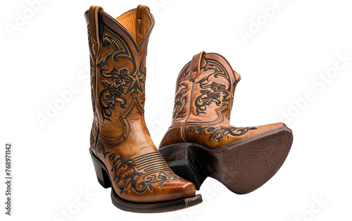 Stylish Footwear for Women: Stetson Boots,PNG Image, isolated on Transparent background.