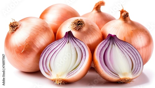 Fresh Onion sliced isolated on white background