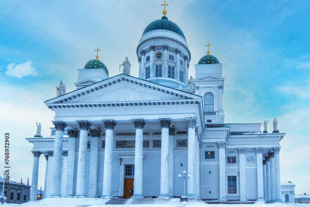 Helsinki Cathedral in winter. Finland - obrazy, fototapety, plakaty 