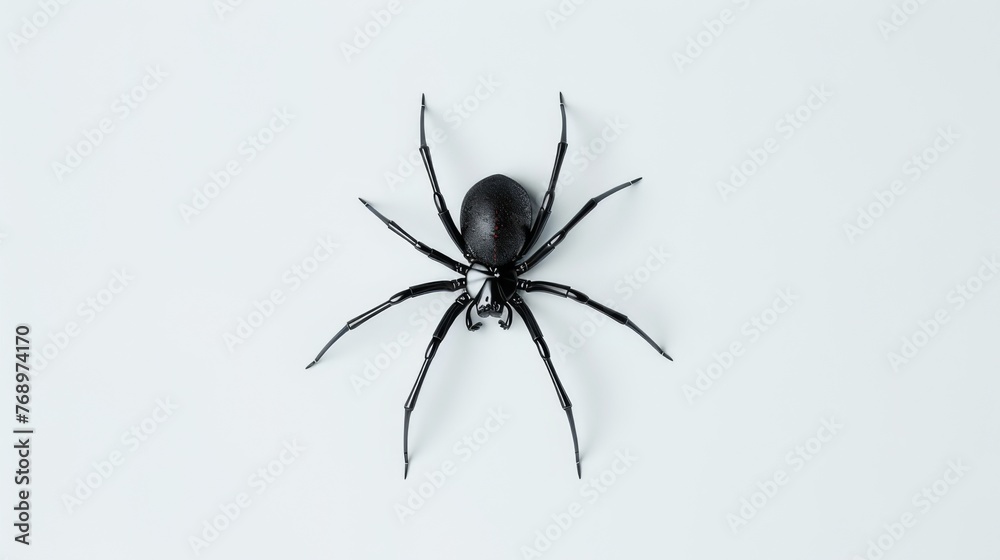 Black widow spider on a white background. Dangerous latrodectus insect. Black widow spider on a white background. Dangerous latrodectus insect.