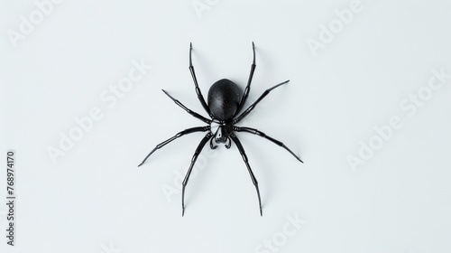 Black widow spider on a white background. Dangerous latrodectus insect. © Vladimir