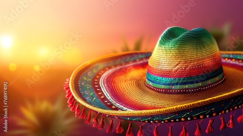 Attractive Mexico sombrero cinco de mayo background