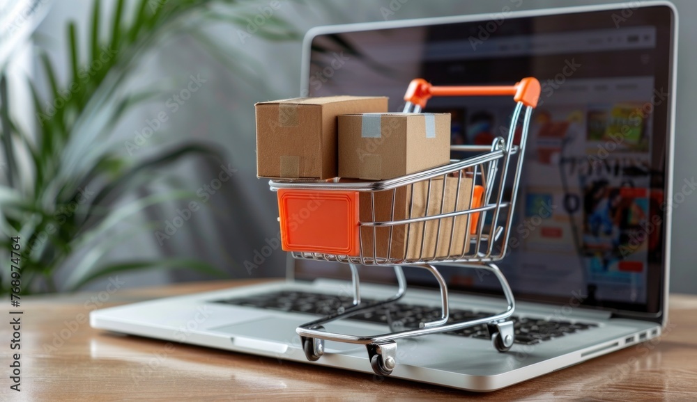 Online Shopping Concept with Laptop Online Shopping Concept with Laptop