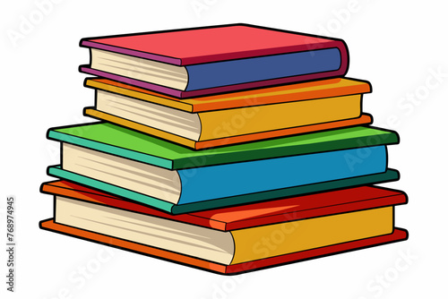 books-stacked-isolated-on-white-back--background