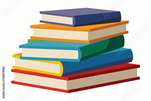 books-stacked-isolated-on-white-back--background