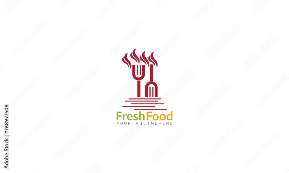 Healthy Food Logo Template vector illustration.