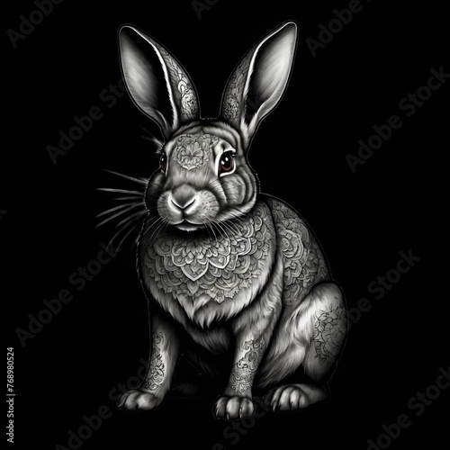 masterpiece_tattoo_drawing_of_a_full_body_easter_rabbit_01 photo
