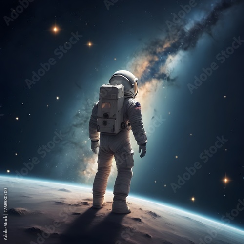 astronaut on the moon photo