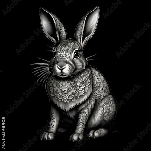 masterpiece_tattoo_drawing_of_a_full_body_easter_rabbit_04 photo
