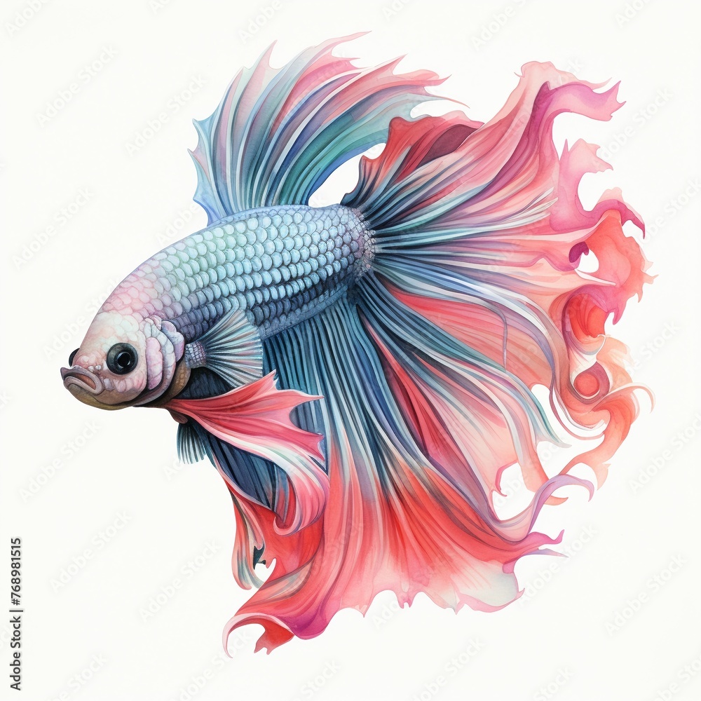 Fototapeta premium Betta splendens pencil drawing