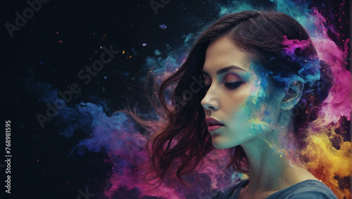 Beautiful fantasy abstract portrait of woman 