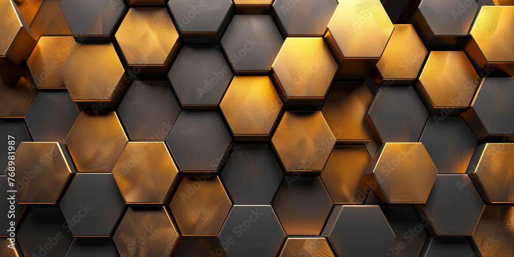 Luxurious Gold and Charcoal 3D Hexagon Texture for High-End Digital Design and Modern Geometric Backgrounds Luxurious Gold and Charcoal 3D Hexagon Texture for High-End Digital Design and Modern Geometric Backgrounds