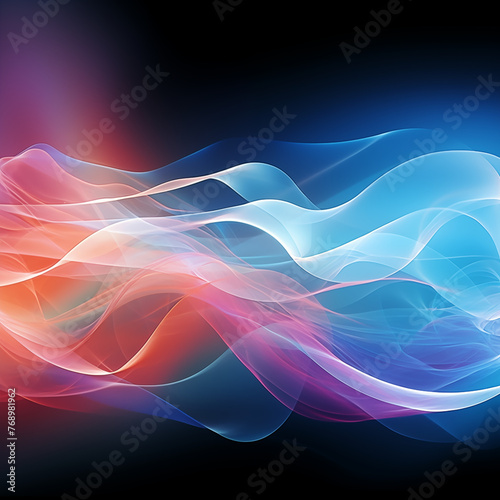 abstract background with blue and red waves, vector art illustration.