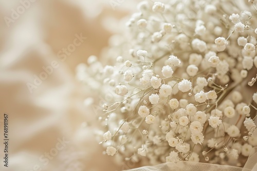 Bouquet of White Flowers on Table