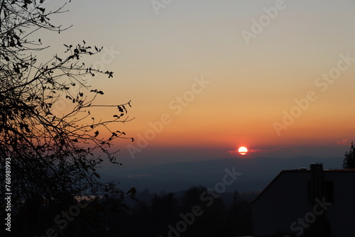 Cuadro en lienzo Tramonto autunnale in natura